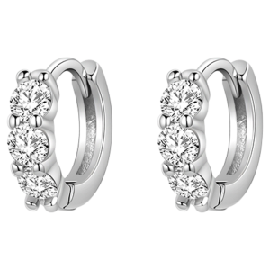 Lnieer | Sparkling Medical Titanium Steel Colorful Zirconia Hoop Earrings