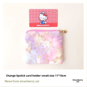 Japanese Style Cute Refreshing Ins Unicorn Zipper Coin Purse Female Student Pure Cotton Fabric Mini Coin Bag