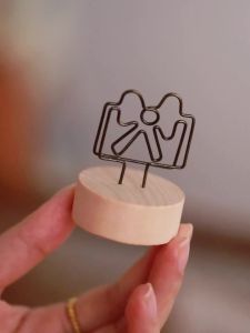 Chaoyu Solid Wood Desktop Note Holder Vertical Card Holder Vintage Simple Business Card Holder Photo Holder Decorative Ornament