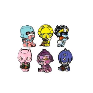 Hot Toys | Hot 6pcs Anime Cute JoJo Enamel Lapel Pins Set Cute Stand Star Platinum Killer Queen Brooches Cartoon Metal Badges Birthday Gift