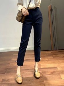 Black High Waist Wide Leg Suit Pants Womens Casual Loose Straight Cut Trousers Slimming Split Eighteen Smoke Tube Pants