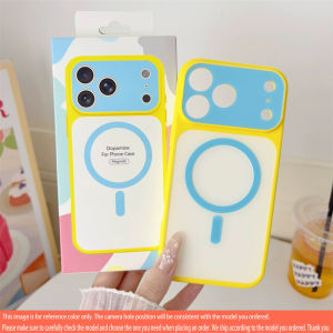 For Magsafe Candy Contrast Color Magnetic Wireless Charge Case For iPhone 18 17 Air 16 15 14 13 17 Pro Max Plus Shockproof Cover