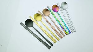 2 Chiếc Đũa Sushi Bộ Thìa Canh Inox Thân Thiện Với Môi Trường Hàn Quốc Đồ Ăn Mờ Có Thể Tái Sử Dụng Flatware Phương Tây Bộ Đồ Ăn
