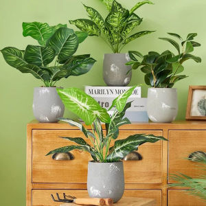 High-End Artificial Green Plant Plastic Succulent Fake Flower Home Hotel Decoration Mini Bonsai Dining Table Flower Ornaments