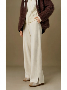 DUSHU | Large Size Simple Work Everyday High Waist Slimming White Casual Pants