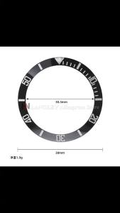 38mm Ceramic Alloy Watch Bezel Insert Ring Slope For Submersible Watch Case for NH35 NH34 GMT Diving 30.5mm inner WatchAccessory