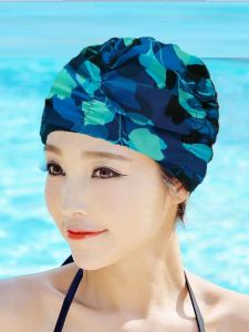Mũ Bơi Nữ Cỡ Lớn Vải Không Bó Đầu Phong Cách Mới 2025 Mũ Bơi Nước Nóng Cỡ Lớn Cho Phụ Nữ