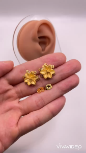 Bông tai cô dâu Hoa tai cưới Trang sức ngày cưới titan mạ vàng 24k bền màu trangsucmoiluatuoi.RIN