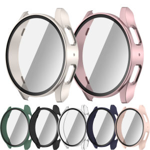 Tempered Glass+ PC Cover for Samsung Galaxy Watch4 5 6 7 44mm 40mm All Coverage Protective Bumper Case Galaxy Watch7 Accessories