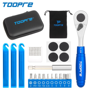 TOOPRE Bicycle Repair Kits Mini Ratchet Wrench Multifunctional Tool 6sockets Head Bike Tyre Tools Allen Key Screwdriver