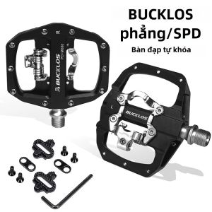 2023 Bucklos Chức Năng Kép Xe Đạp Bàn Đạp PD-M680 Flat & Lock Shimano SPD Tương Thích 9/16 Nhôm Xe Đạp MTB Một Phần
