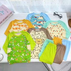 Bộ Quần Áo Trẻ Em Dài Tay Vải Thun Lạnh Hiệu Minky Mom Cho Bé Trai Bé Gái 0- 8 Tuổi TD-IN103