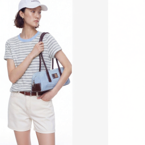 Cotton Linen Contrast Stripe T-Shirt