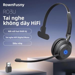 Tai Nghe Không Dây Rownfusny Có Mic Bluetooth 5.3 Giảm Tiếng Ồn Tai Nghe Máy Tính USB Dành Cho Trung Tâm Cuộc Gọi Sử Dụng Văn Phòng