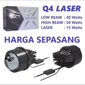 Foglamp Projector Vinyx Q4 Laser Lampu Kabut LED Projie Mobil 3 Inch Inchi Inci BiLED Lensa