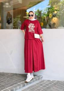 Setelan Rok Kekinian By Px Maroon