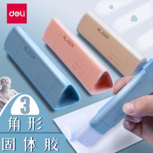 Deli Solid Glue Sticks Non-Toxic High Viscosity Triangle Shape Safe for Children Easy to Handle No Rolling off Smooth Application
