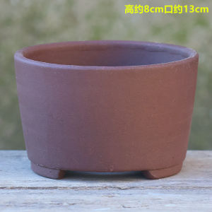 Large Diameter Ceramic Flower Pot for Orchids And Triangular Plums Home Garden Pots Green Plant Pots with Big Opening