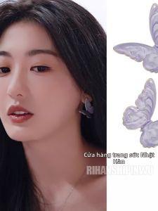 KAQI | Bông Tai Hình Bướm Tím Mới Mẻ Thời Trang 2026 Phong Cách Cao Cấp Cho Phụ Nữ