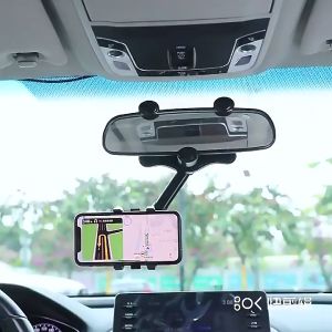 GPS ติดกระจกมองหลังรถยนต์ หมุนได้ 360 องศา ส่วนติดรถยนต์ พร้อมจัดส่ง