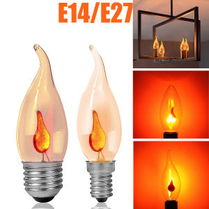 LED Bulb Candle Light Flame Effect Bulbs Simulated Nature Fire Flickering Light E14 E27 3W Filament Bulb Vintage Home Decor Lamp