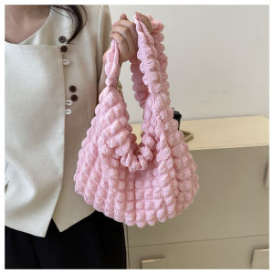Bag Special-Interest Design New Arrival Ruched Cloud Bag Casual Unique One-Shoulder Crossbody Bag Western Style Large Capacity Dumpling Bag