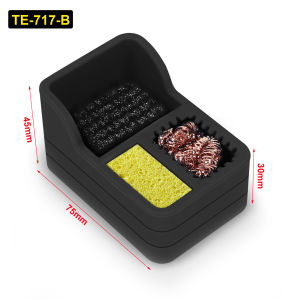 Toolour Solder Tip Cleaner Soldering Iron Cleaner Solder Sponge and Brass Wool and Dense Cleaning Steel Brush in Silicone Holder