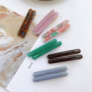 Colorful Minimalist Acetate Hair Clips round Corner Arc Surface Duckbill Hair Clips Bangs Clips Side Clips Korean Style Hair Accessories