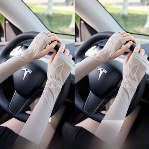 MiiOW | แขนกันแดดผ้าไหมน้ำแข็งสำหรับผู้หญิง เสื้อกั๊กแขนยาวกันแดดกันฝนกันแดดกลางแจ้งปี 2025 แขนกันแดดสำหรับขี่จักรยานและขับรถ