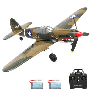 VOLANTEXRC RC Airplane P40 Fighter Warhawk 2.4GHz 4CH EPP 6-Axis Gyro 400mm Wingspan One Key U-Turn Aerobatic Kapal Terbang Mainan For Beginner RC Aircraft 761-13 PNP/RTF