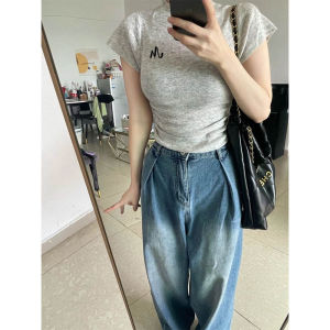 Áo Thun Tay Ngắn Thêu Modal Dáng Ôm Mùa Hè Thanh Lịch Dành Cho Nữ Áo Thun Cotton Phong Cách Đường Phố Cổ Tròn Dáng Rộng