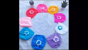 Topi Rajut Bayi Lucu Turban (0-1 tahun)