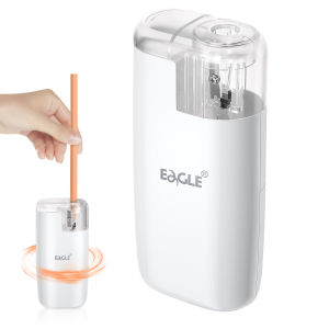 EAGLE Electric Pencil Sharpener for Artists Kids Adults Colored Pencils Battery-Operated Portable Manual/Electric Compatible