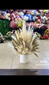 Dried Pampas Bunny Tails Palm Leaf Lavender Flowers Rustic Minimalist Home Decoration Flower Reed Bouquet Birthday Gift Main