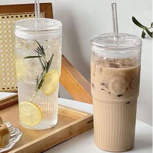 Summer High-value Fashionable Cold Drink Cup Simple Straw Direct Drinking Water Cup Large-capacity Portable Office Water Cup