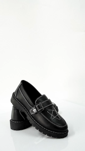 new arrived black loafers student star leather shoes light weight transparent bottom leather shoes men loafers women loafers couple leather black shoes slip on shoes