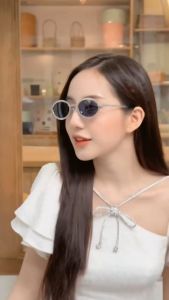 Gọng kính mát nữ dáng oval phong cách thời trang cao cấp - Kính viền phủ kim loại sang trọng nữ tính