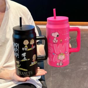 ETEC82 Snoopy Vacuum Cup Cartoon 1500ml Thermos Creative Drinkware Tea Cup Birthday Gift