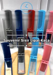 2in1 Sisir Kaca Lipat Suri Serit Rambut Cermin Makeup Folding Glass Comb