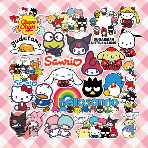 สติ๊กเกอร์การ์ตูนน่ารัก Melody Kuromi Twin Stars Big Ear Dog สำหรับสาวๆ ติดเต็มจอโทรศัพท์มือถือ ลายการ์ตูนน่ารัก