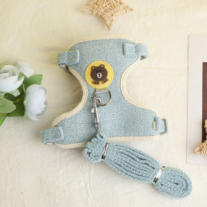 Bear-Patterned Cat Leash Anti-Escape Rope Specifically for Walking Cats Pet Vest-Style Harness Cat Leash for Kittens