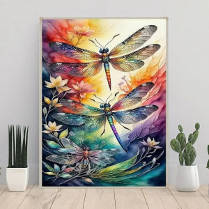 Jigsaw Puzzle 500/1000/1200/2000PCS Flying Dragonflies Nature Scene Brain Teaser Calming Activity Decor Gift Frameless