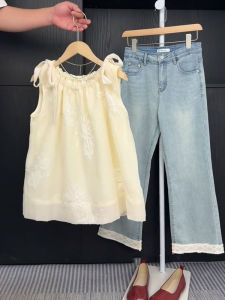 YUFUQING | French Sweet Butterfly Knot Tie Top Women Summer New Design Sensation Doll Shirt Sleeveless Halter Neck Loose Fit High Waist