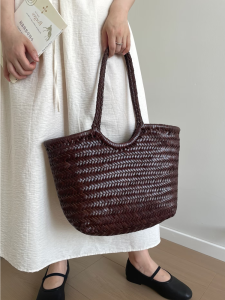 Handmade Leather Woven Bag