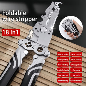 Foldable wire stripper pulley design multi-function electrician wire splitter wire winding pliers crimping pliers hand tool