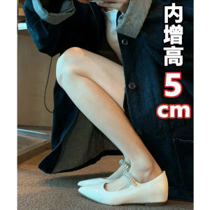 French Style Pointed Toe Flat Bottom Single Shoes Womens 2024 New Diamond Buckle Mary Jane Shoes Fashionable Non-slip Rubber Sole