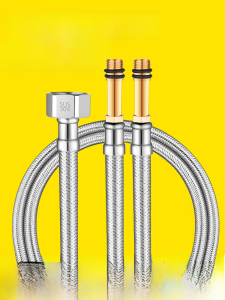 Hose Hot and Cold Water Pipe Faucet Connecting Pipe Inlet Pipe Pointed Kitchen Washbasin Wash Basin Stainless Steel Metal