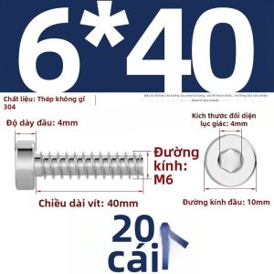 TIANZHUOJINSHU | Vít Tự Khoan Đầu Cốc Lục Giác Đuôi Phẳng M2-M6