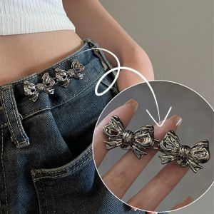 🔥ราคาถูก🔥2ชิ้นปุ่มปรับโบว์ที่ถอดออกได้สำหรับกางเกงยีนส์กระโปรงกางเกงรัดเอวโลหะปรับได้เข็มขัดเอวไม่ต้องเย็บ