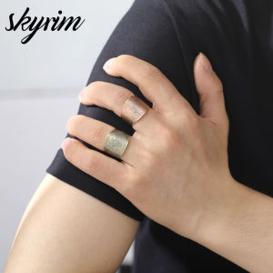 Skyrim Nhẫn nam Vật liệu đồng đồng bảy cánh sao Ma thuật mảng retro cá nhân Nhẫn hở